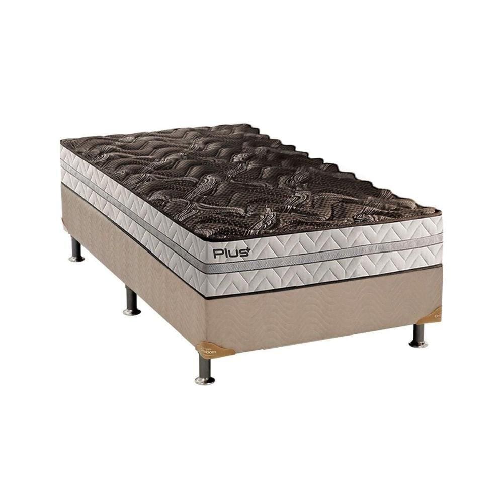 Cama Box Solteiro: Colchão Espuma D33 Paropas Pasquale Plus + Base CRC Suede Clean(88x188)