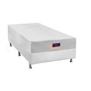 Cama Box Solteiro: Colchão Espuma Castor Vitagel HR Visco Gel + Base CRC Courano White(88x188)