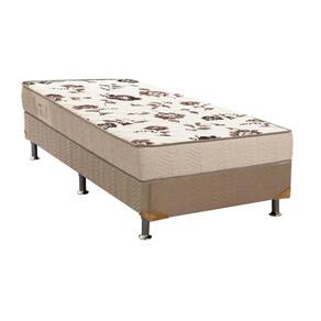 Cama Box Solteiro: Colchão Espuma Ortobom D28 Physical Mega Resistente + Base CRC Suede Clean(88x188)
