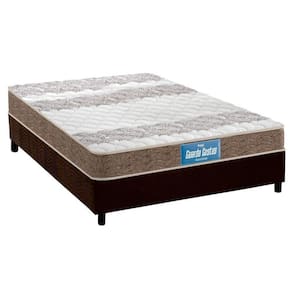 Cama Box Casal: Colchão Anatômico Probel D33/EP Guarda Costas Próintense Double Face+ Base CRC Suede Brown(138x188)