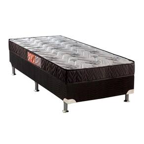 Cama Box Solteiro: Colchão Espuma Paropas D23 Pasquale + Base Unviersal Suede Black CRC(88x188)