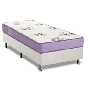Cama Box Solteiro: Colchão Espuma Ortobom Physical Super Resistente + Base CRC Courano White(88x188)