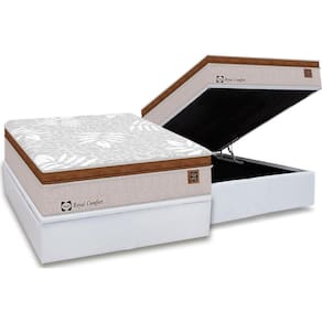 Cama Box Baú Casal: Colchão Molas Sealy LFK Sealy Royal Comfort Plus + Base CRC Courano White(138x188)