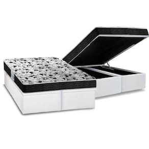 Cama Box Baú King: Colchão Espuma Probel D23 ProDormir Advanced + Base CRC Courano White(193x203)