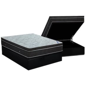 Cama Box Baú Casal: Colchão Molas Bonnel Ortobom Nanolastic Light + Base CRC Courano Black(138x188)