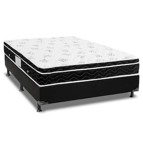 Cama Box Viúva: Colchão Molas Bonnel Ortobom Nanolastic Physical Spring + Base CRC Courano Black(128x188)