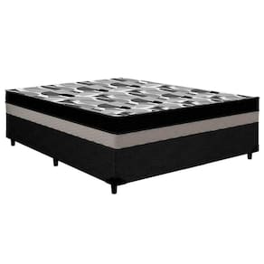 Cama Box Viúva: Colchão Anatômico Ortobom D33/EP ISO 100 Double Face + Base CRC Courano Black(128x188x20)