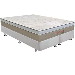 Cama Box King: Colchão Molas Bonnel Orthoflex Florença + Base CRC Courano White(193x203)