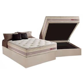 Cama Box Baú Casal: Colchão Molas Herval Maxspring Tower + Base CRC Suede Bege(138x188)