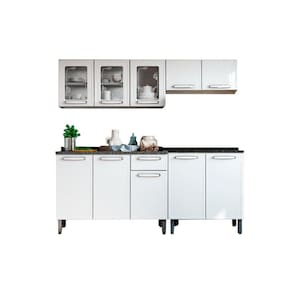 Cozinha Completa Evidence 4 Peças (2 Armários + 2 Balcões) C4P54 Branco - Bertolini