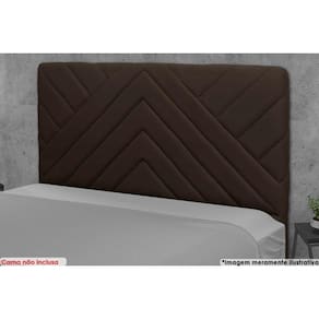 Painel de Cama Box Estofada Queen Sky Plus Veludo Cacau - Simbal