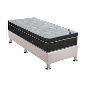 Cama Box Solteiro: Colchão Molas Bonnel Ortobom Nanolastic Light Selado + Base CRC Courano White(88x188)