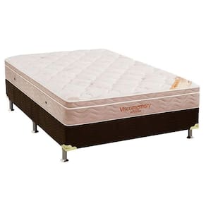 Cama Box Casal: Colchão Espuma Ortobom Apollo Viscomemory + Box Suede Brown(138x188)