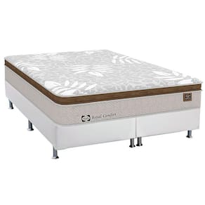 Cama Box King: Colchão Molas Sealy Posturepedic Doux Confort + Base Courano Branco(193x203)