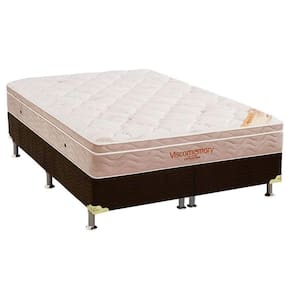 Cama Box King: Colchão Espuma Ortobom Apollo Viscomemory + Box Suede Brown(186x198)