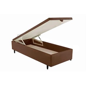 Cama Box Baú Universal Solteiro MH1439 Bordado Brown (88x188x35) - Herval