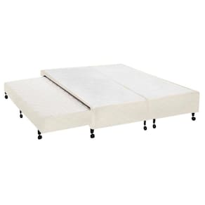 Cama Box Base c/Auxiliar Universal King Poli Tecido Clean (193x203x27) - Castor