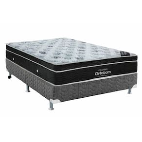 Cama Box King: Colchão Molas Ortobom Nanolastic Exclusive + Base CRC Gray(186x198)