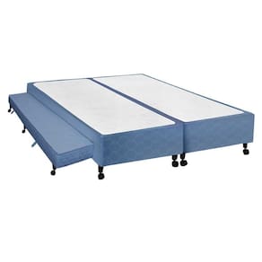 Cama Box Base c/Auxiliar King Poli Tecido Blue (193x203x27) - Castor