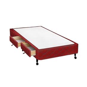 Cama Box Base c/Gavetas Solteiro Poli Tecido Wine (78x27-c/2 Gavs) - Castor