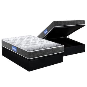 Cama Box Baú Casal: Colchão Espuma Probel D23 Guarda Costas Super Resistente + Base CRC Suede Black(138x188)