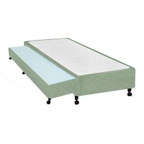 Cama Box Base c/Auxiliar Universal Solteiro Poli Tecido Green (78x188x27) - Castor