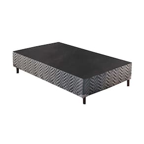 Cama Box Base Solteiro Sommier Rústico Bordado Gray (88x188x30) - Paropas