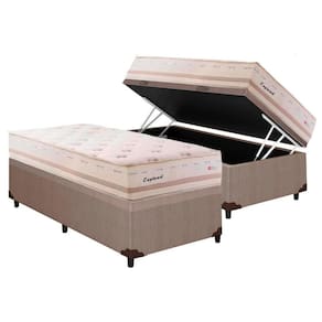 Cama Box Baú Solteiro: Colchão Molas Herval Maxspring England + Base CRC Courano Clean(88x188)