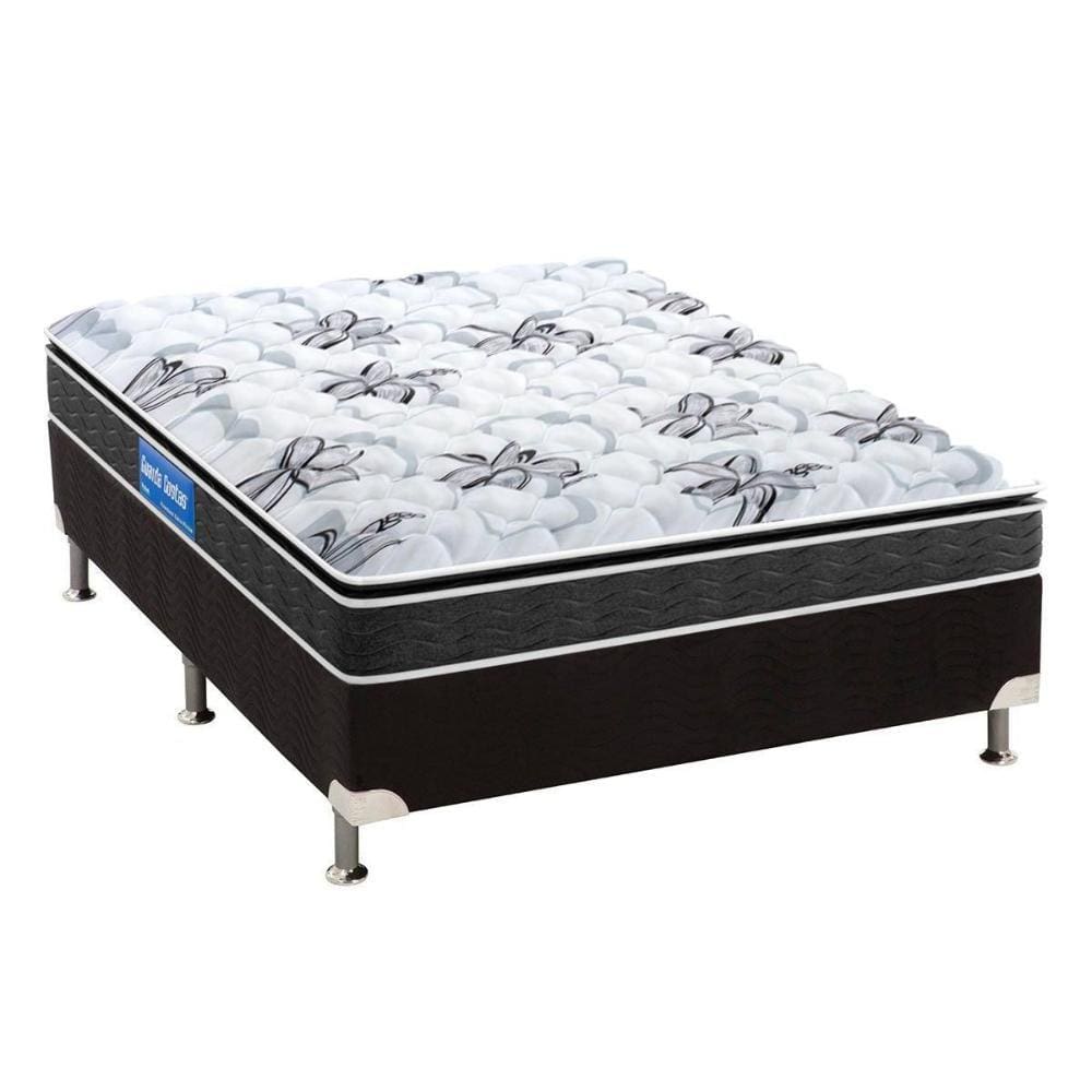 Cama Box Casal: Colchão Ortopédico Probel Guarda Costas Extra Firme + Base CRC Suede Black(138x188)