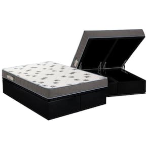 Cama Box Baú King: Colchão Espuma D33 Ortobom Light Saúde + Base CRC Courano Black(186x198)