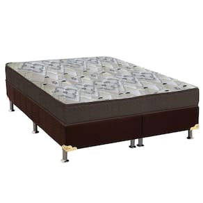 Cama Box Queen: Colchão Anatômico Ortobom D45/EP Fort Tech ISO 150 + Base CRC Suede Brown(158x198)