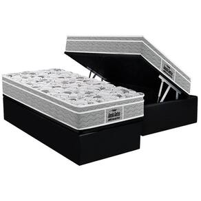 Cama Box Baú Solteiro: Colchão Anatômico Probel D45 / EP Guarda Costas PróExtreme Plus + Base CRC Suede Black(88x188)