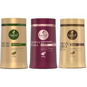 Kit Máscaras Mandioca Murumuru Quina Rosa 900Gr Haskell