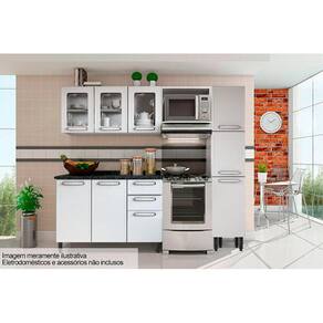 Cozinha Completa Evidence 4 Peças (1 Armário + 1 Balcão + 1 Paneleiro + 1 Complemento) C4P48 Branco - Bertolini