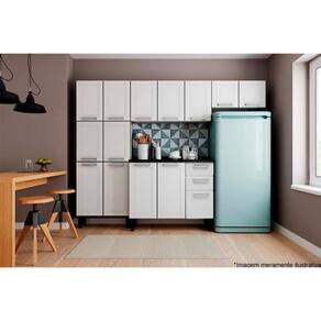 Cozinha Modulada Bertolini Múltipla 4 Peças (2 Armários + 1 Balcão + 1 Paneleiro) C4P87 Branco