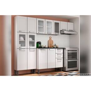 Cozinha Completa Múltipla 4 Peças (2 Armários + 1 Balcão + 1 Paneleiro) C4P80 Branco - Bertolini
