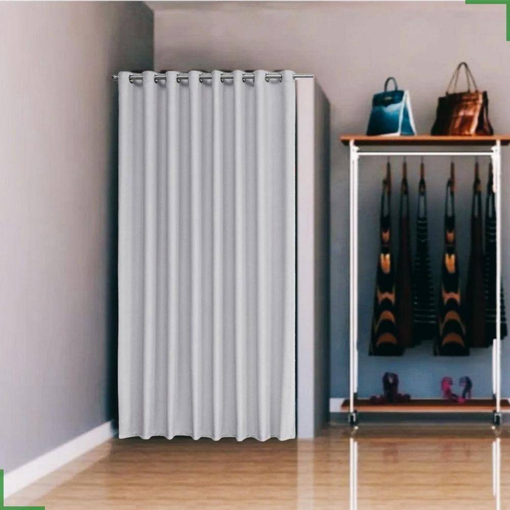 Cortina Provador Tecido Blackout Branco Gelo 1,40X2,00