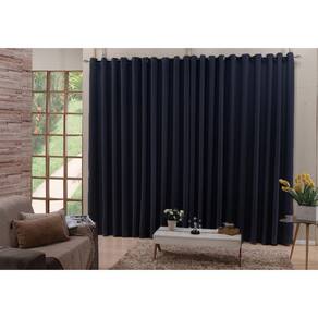 Cortina Quarto Em Tecido Semi Blackout Preto 4,00X2,70