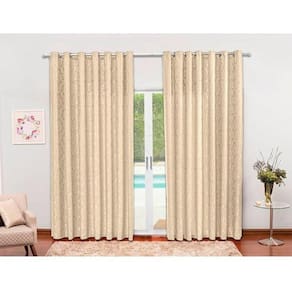 Cortina Jacquard Semi Blackout Em Tecido Palha 3,00X2,80