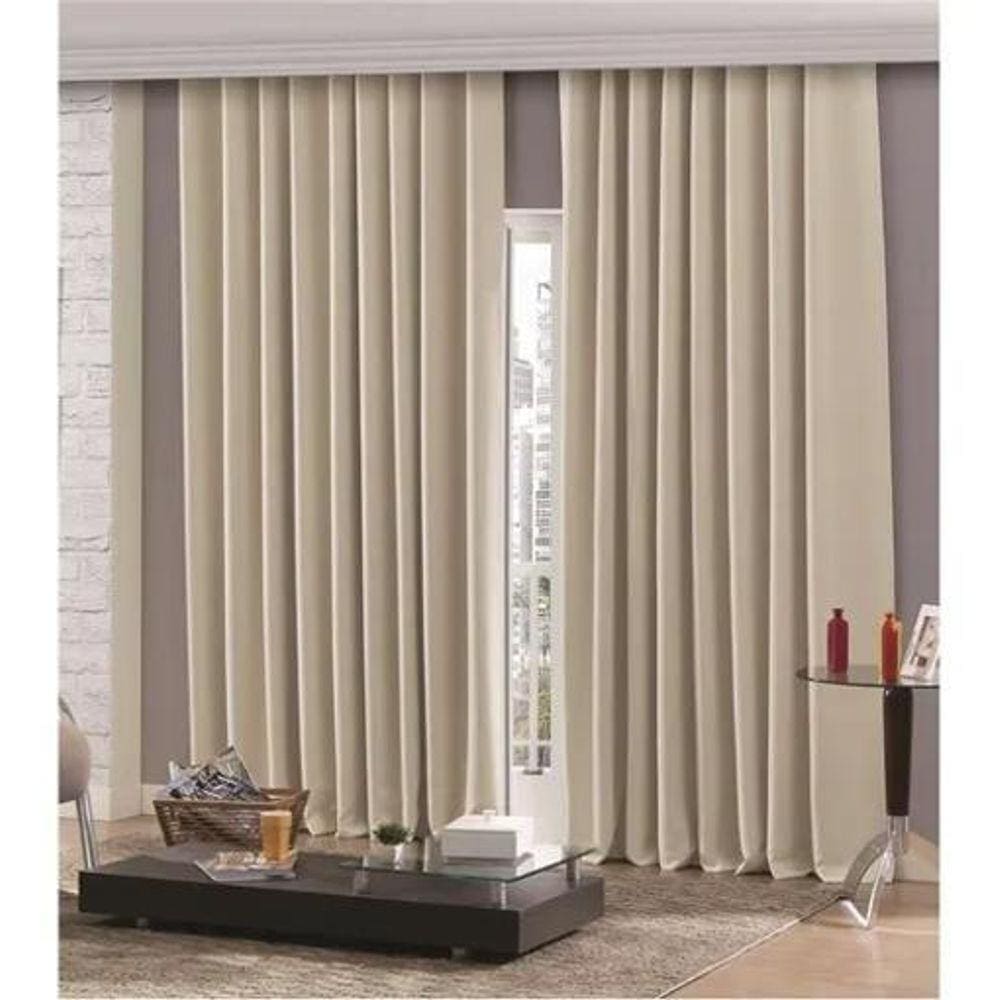 Cortina Trilho Suiço Blackout Palha 5.40 X 2.60