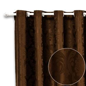 Cortina Tecido Jacquard Sala Semi Blackout Marron 3,00X2,50