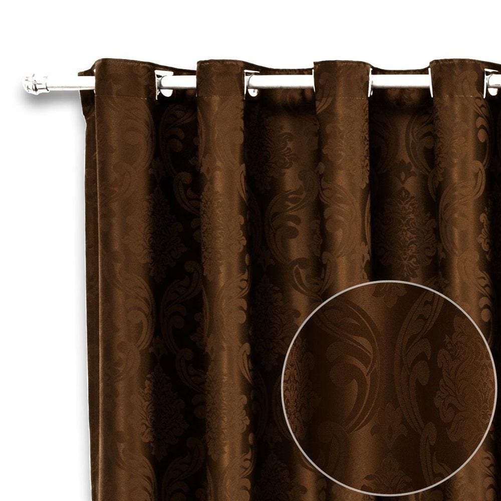 Cortina Tecido Jacquard Sala Semi Blackout Marron 2,60X1,80