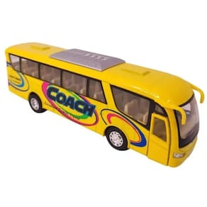 Ônibus Coach com detalhes 1:64 Amarelo