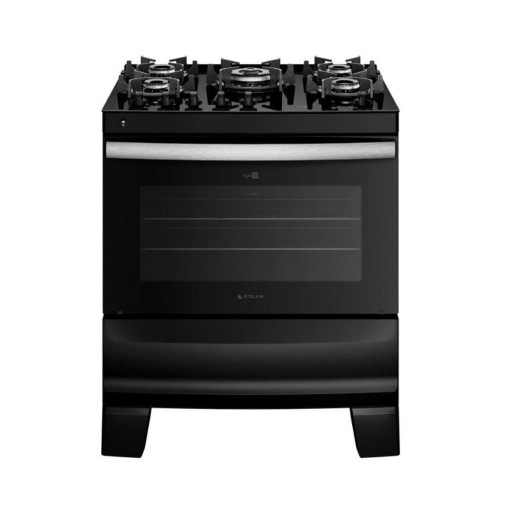 Fogão de Piso 5 Bocas Agile Up Glass com Mesa de Vidro 300001665 Atlas