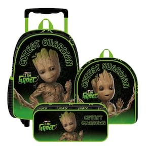 Kit Mochila de Rodinha Groot X c/ Lancheira e Estojo Xeryus