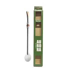 Bomba Chimarrão Ferro Com Anel Com Pedra - 23Cm