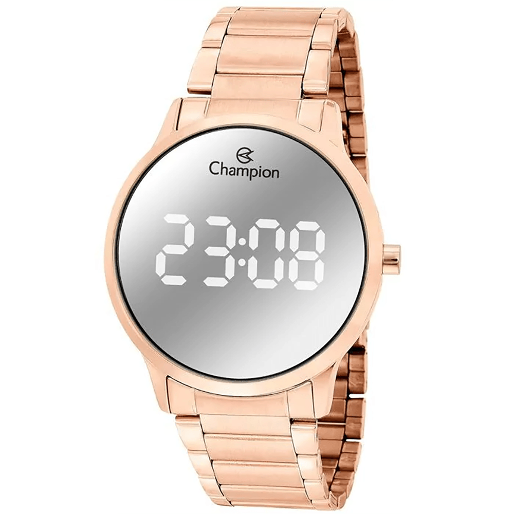 Relógio CHAMPION feminino digital espelhado rosê CH40142M
