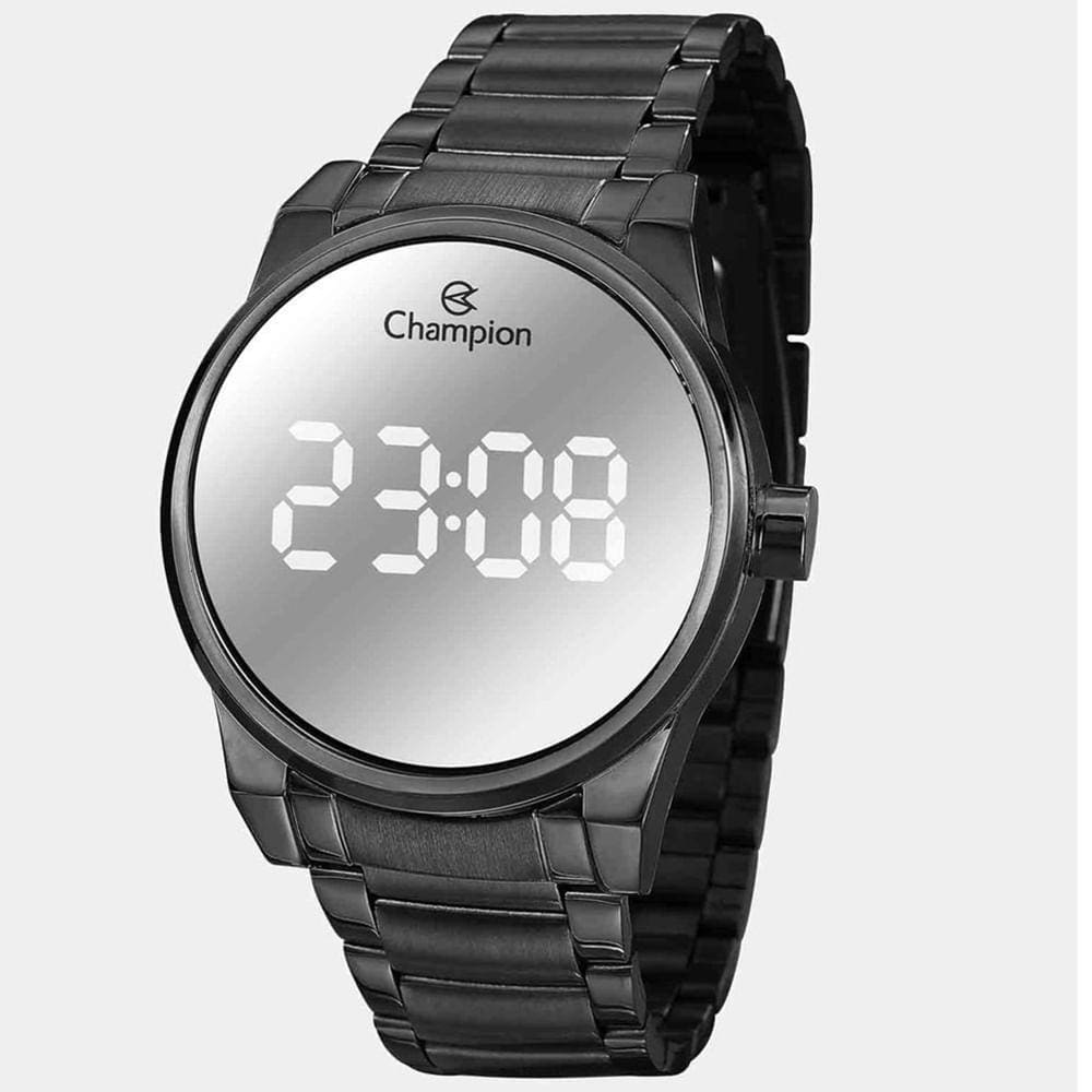 Relógio CHAMPION feminino digital preto espelhado CH40124K