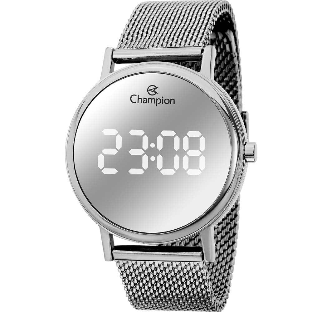Relógio CHAMPION feminino digital espelhado prata CH40179S