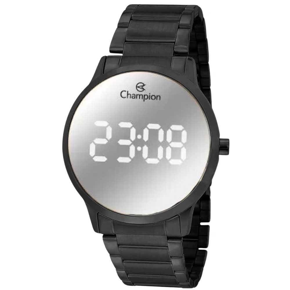 Relógio CHAMPION feminino digital espelhado preto CH40142K